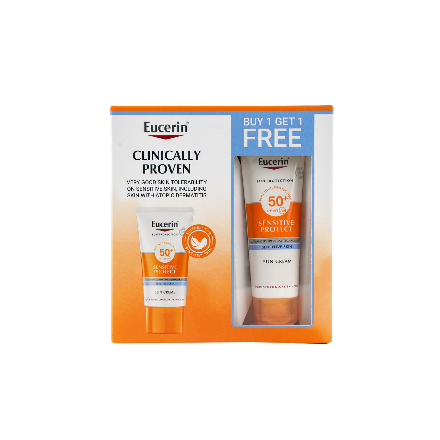 EUCERIN SPF50+ SUN CREAM 50ML-(1+1) OFFER