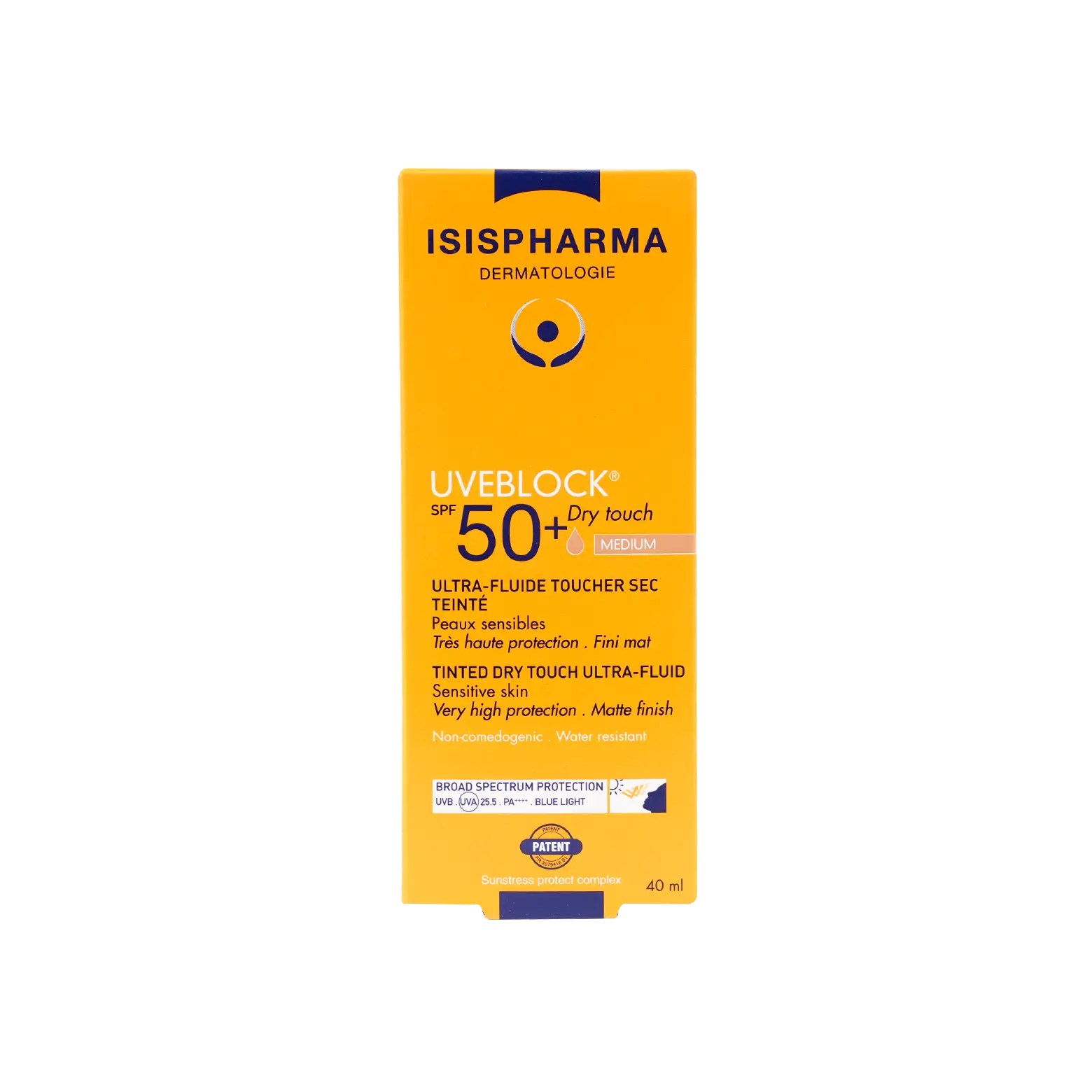 ISIS Uveblock Spf50+ سائل لمسة جافة ملون 40 مل - متوسط