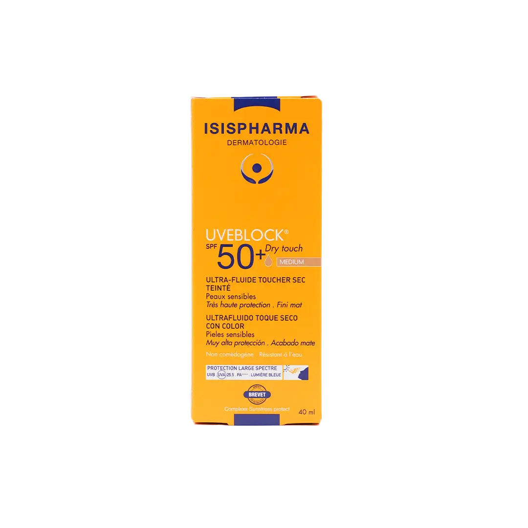ISIS Uveblock Spf50+ سائل لمسة جافة ملون 40 مل - متوسط