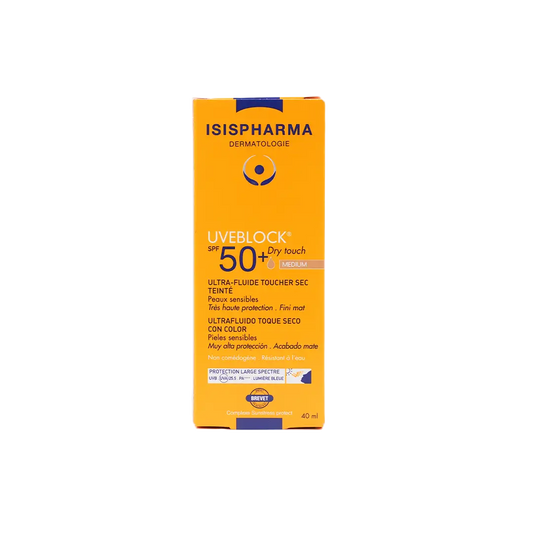 ISIS Uveblock Spf50+Tinted Dry Touch Fluid 40ml-Medium