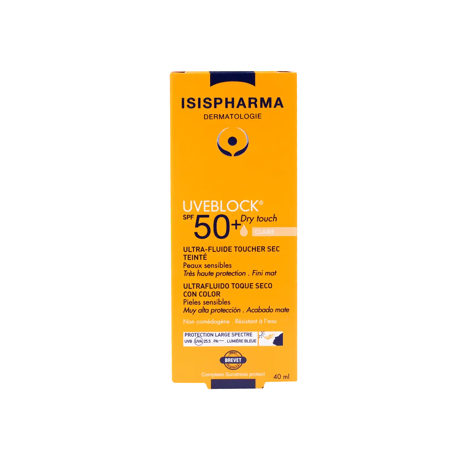 ISIS Pharma UVEBLOCK SPF50+ كريم حماية شمسية ملون جاف الملمس خفيف غير لامع
