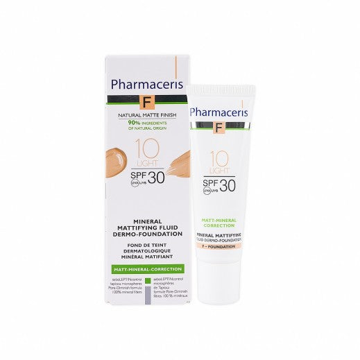 Pharmaceris F Mineral Mattifying Foundation SPF30 Shade 10 Light 30ml