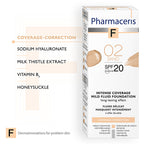 Pharmaceris F Coverage-Correction Fluid Foundation SPF20 Shade 02 Sand 30ml