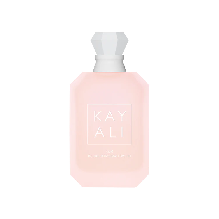 Pink perfume bottle of Kayali Yum Boujee Marshmallow | 81 For Women Eau De Parfum Intense 