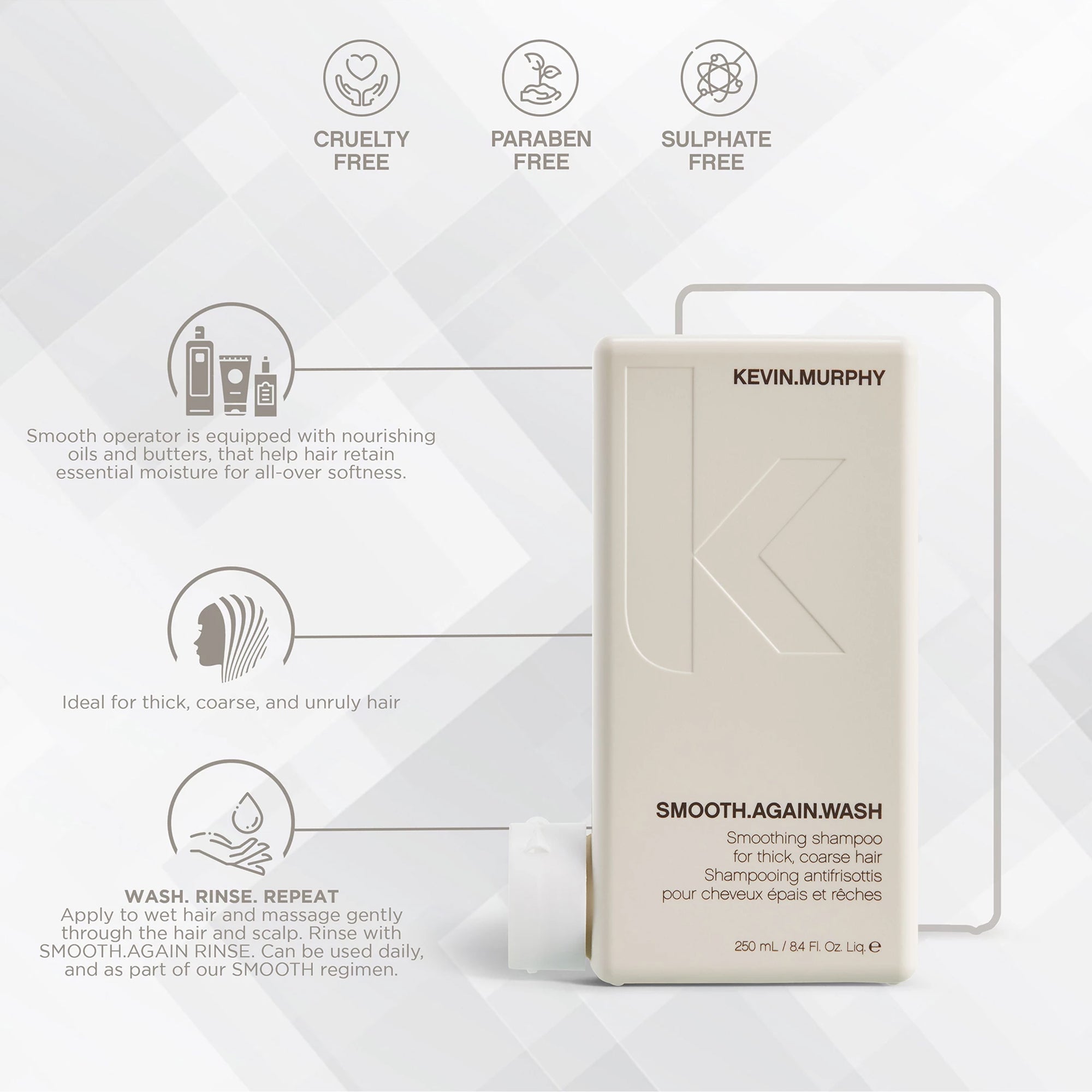 Smooth.Again.Wash Smoothing Shampoo For Thick Coarse Hair