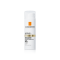 A pump bottle of La Roche-Posay Anthelios Age Correct Sunscreen with SPF 50, indicating high protection against UV rays and formulated for ageing skin.