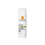 A pump bottle of La Roche-Posay Anthelios Age Correct Sunscreen with SPF 50, indicating high protection against UV rays and formulated for ageing skin.