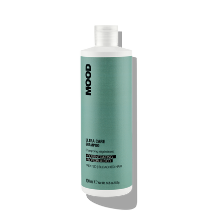 Mood Ultra Care Shampoo bottle on a white background