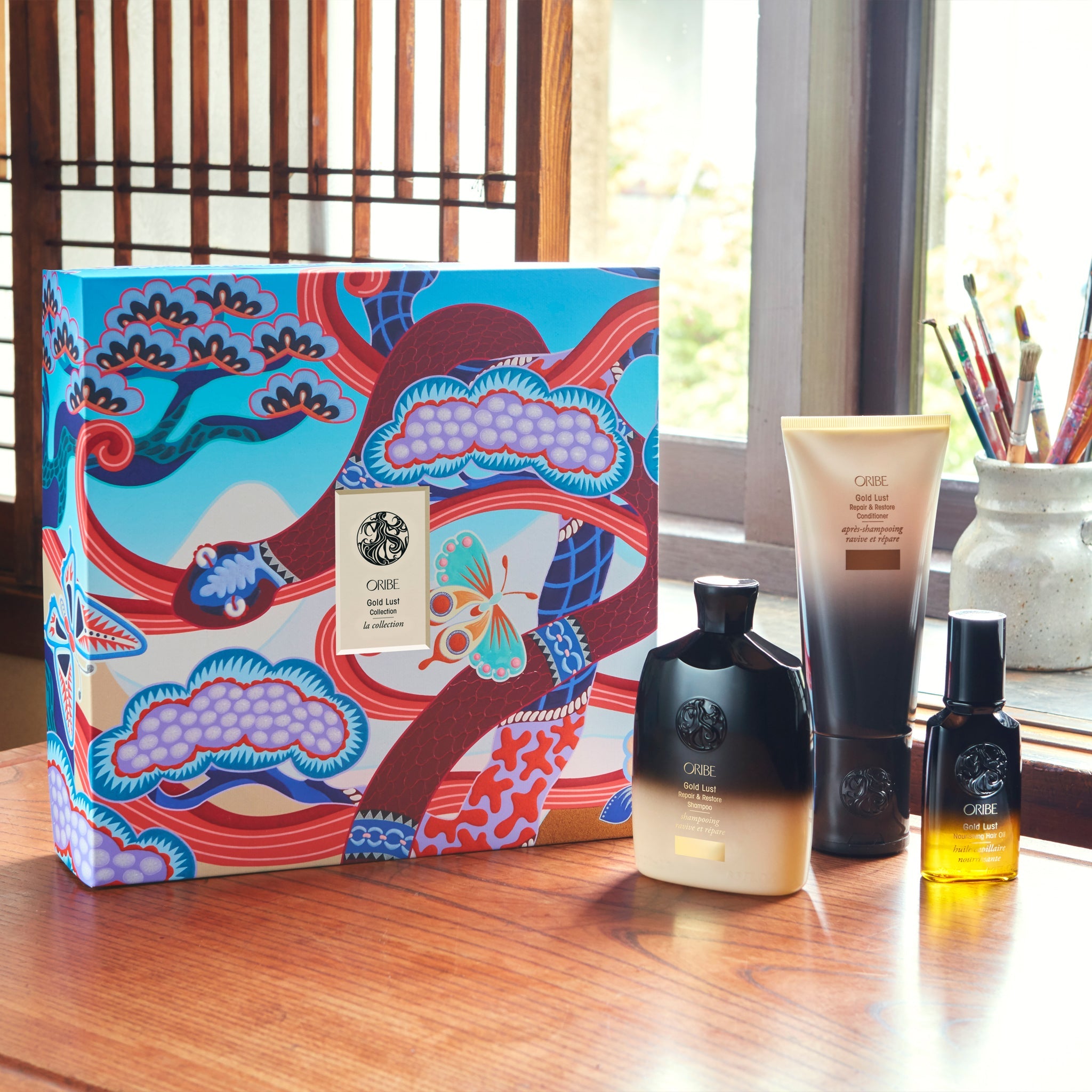 Oribe Gold Lust Collection – Shampoo, Conditioner & Hair Oil Set