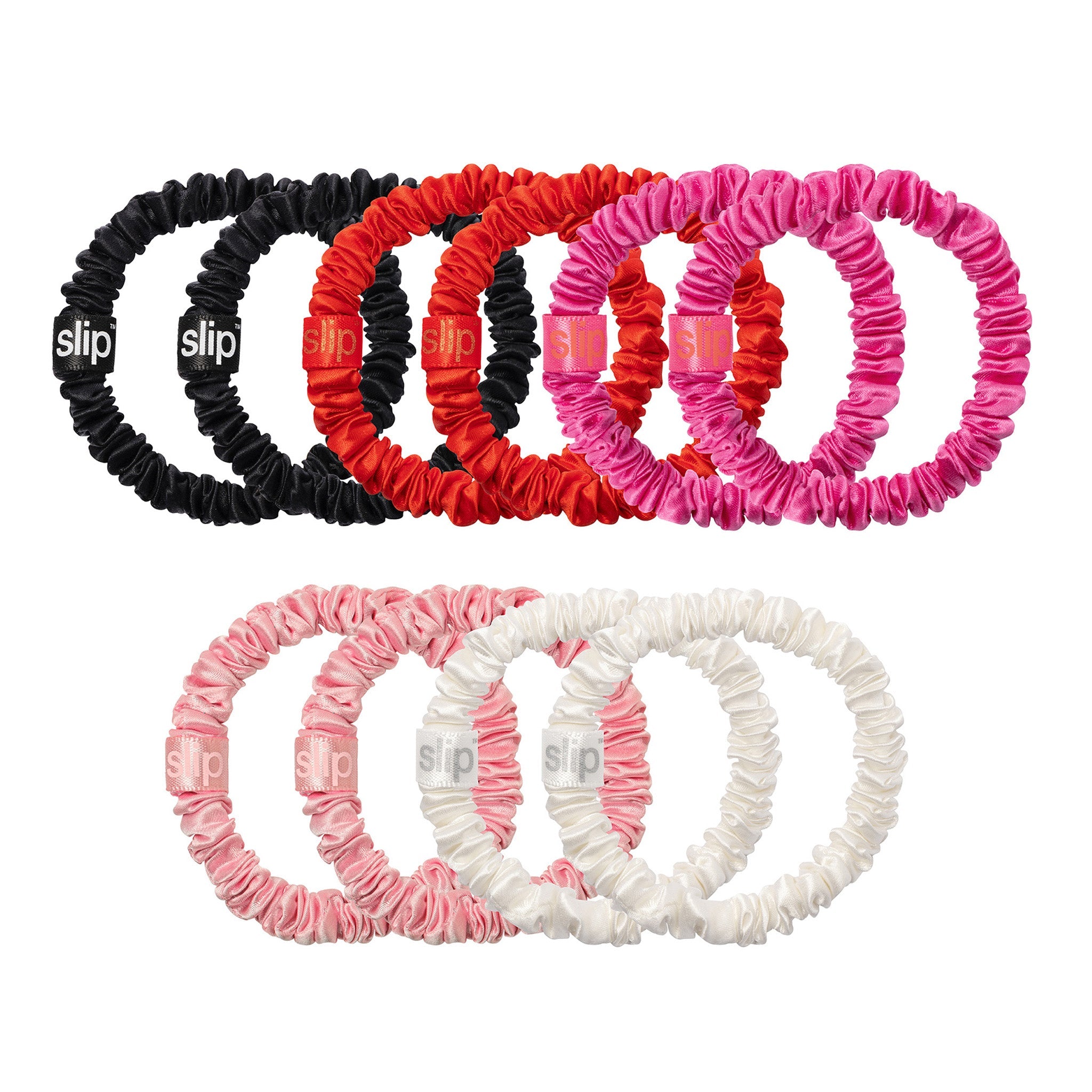 JEAN BON BON - MIXED SILK SCRUNCHIE SET - 5 PACK