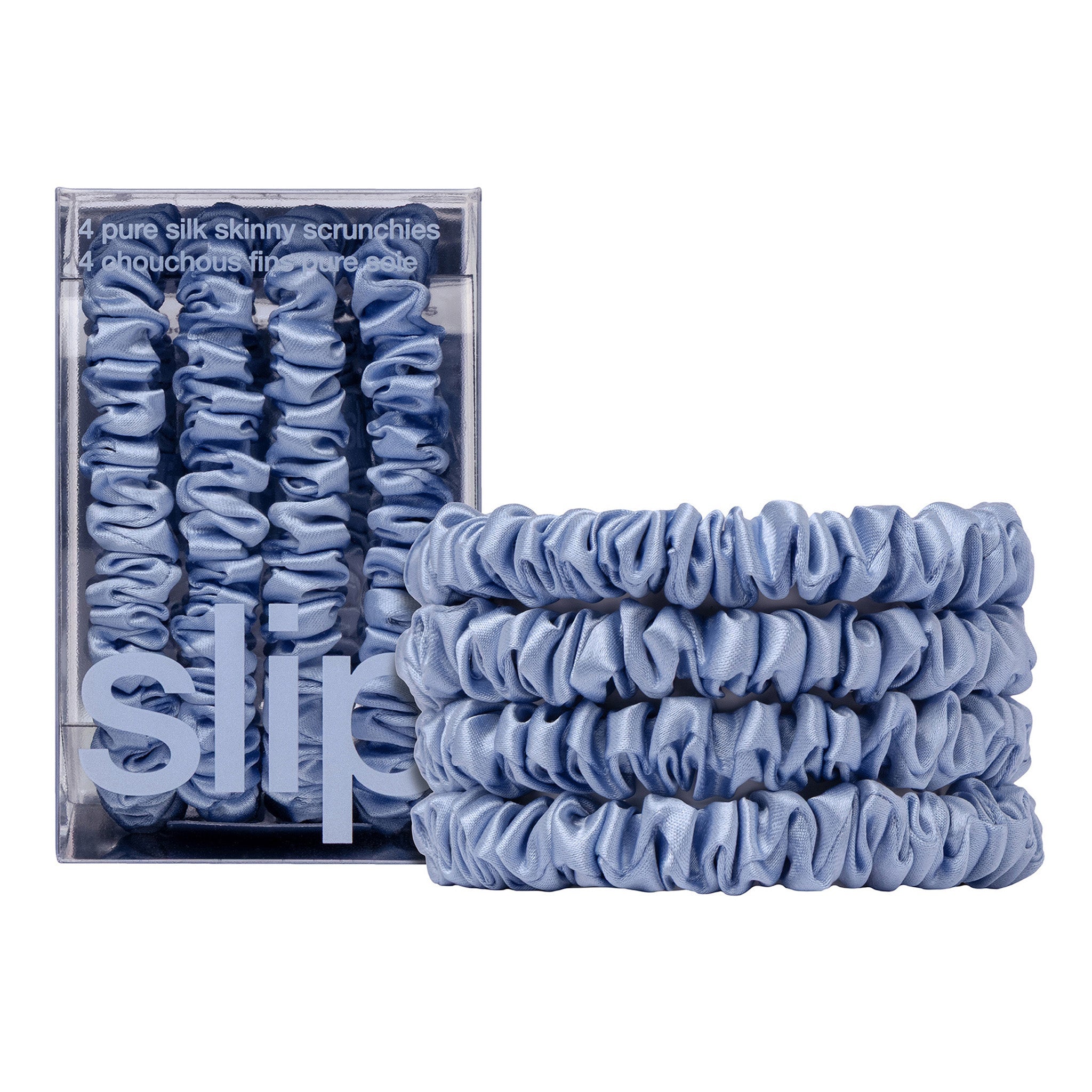 SKINNY SCRUNCHIES - SET OF 4 - CORNFLOWER