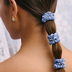 SKINNY SCRUNCHIES - SET OF 4 - CORNFLOWER