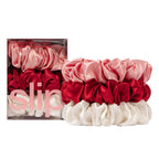 LARGE SILK SCRUNCHIES SET OF 3 - ROSY