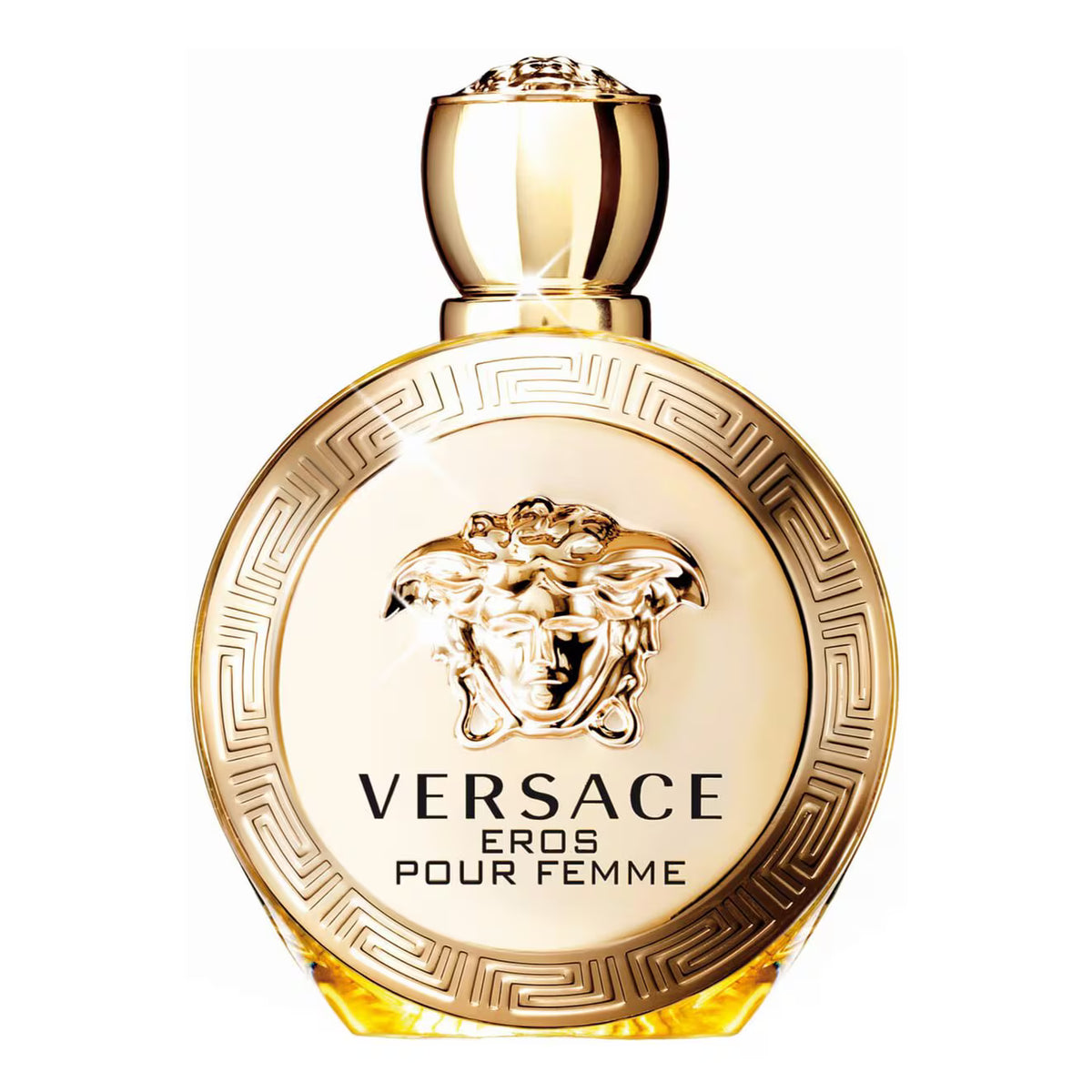 Versace Eros Pour Femme perfume bottle on a white background