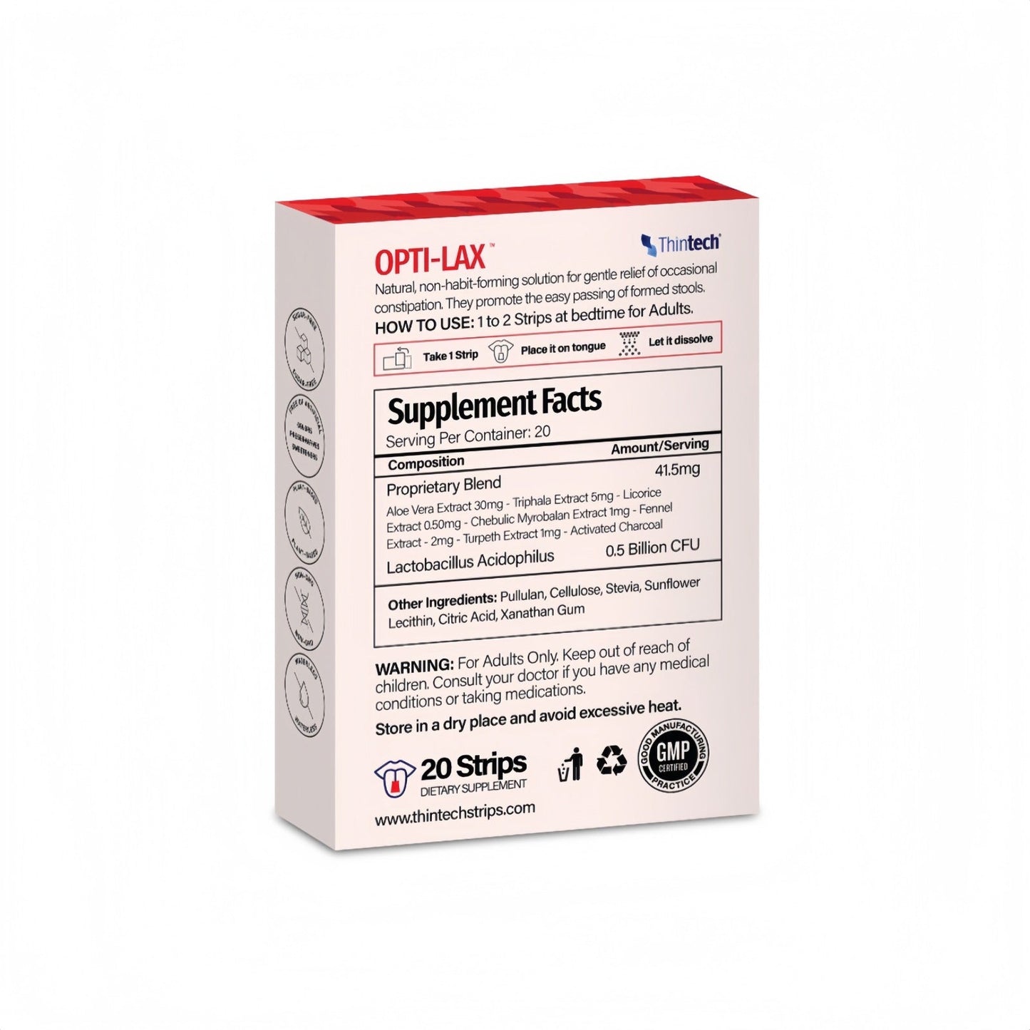 Thintech Opti-Lax 20 strips