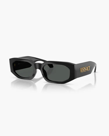 VERSACE Black Irregular Sunglasses For Men L