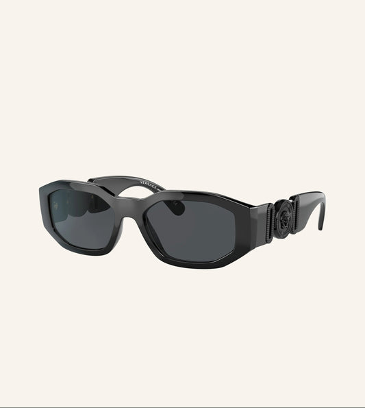 VERSACE Black Irregular Sunglasses -Size 53