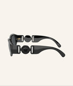 VERSACE Black Irregular Sunglasses -Size 53