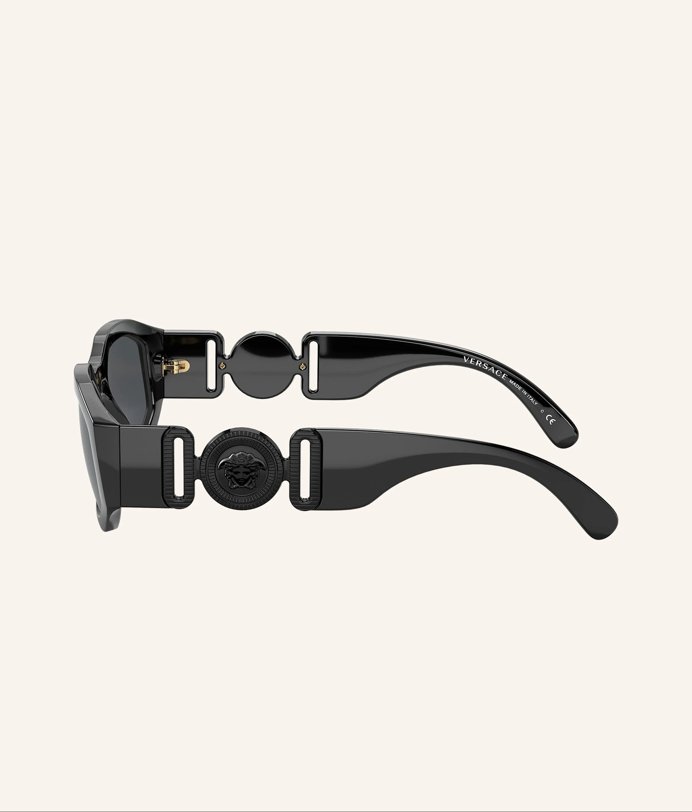 VERSACE Black Irregular Sunglasses -Size 53
