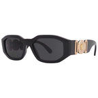 نظارات شمسية VERSACE سوداء غير منتظمة للرجال M