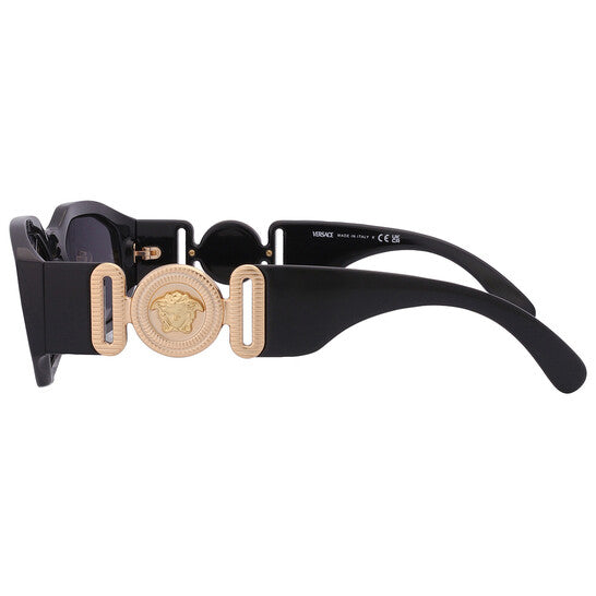نظارات شمسية VERSACE سوداء غير منتظمة للرجال M