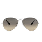 Ray-Ban Aviator Silver & gradient Grey Sunglasses- Size 58