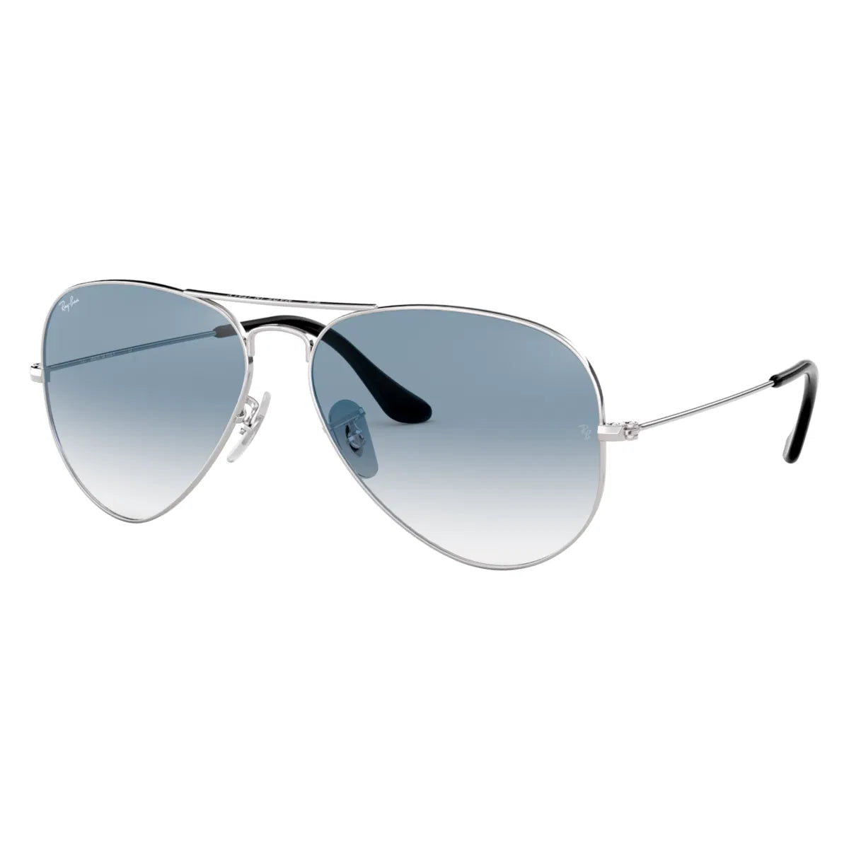 Ray-Ban Aviator  Silver & Light Blue Sunglasses -Size 58