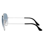 Ray-Ban Aviator  Silver & Light Blue Sunglasses -Size 58