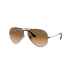 Ray-Ban Aviator Gunmetal & Light Brown Sunglasses-Size 55