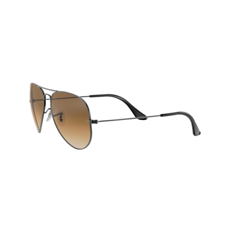 Ray-Ban Aviator Gunmetal & Light Brown Sunglasses-Size 55