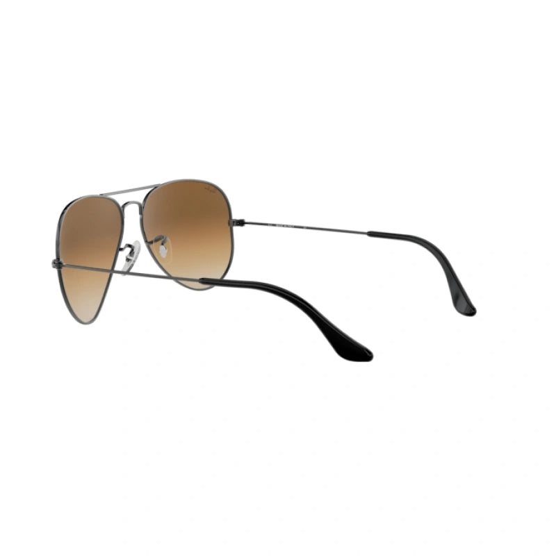 Ray-Ban Aviator Gunmetal &Light Brown Sunglasses -Size 58