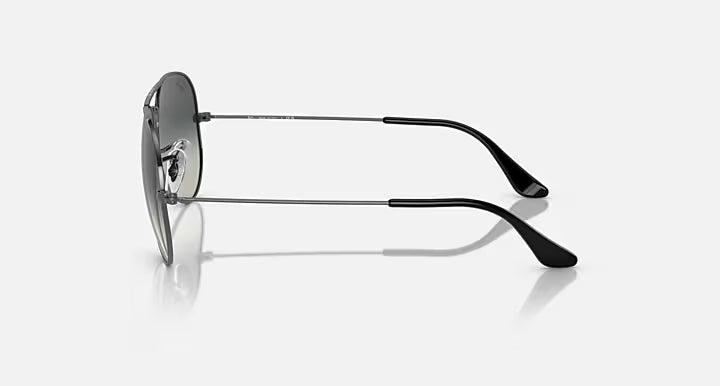Ray-Ban Aviator Gunmetal & Grey Sunglasses-Size 55
