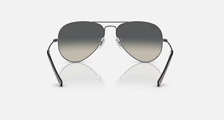 Ray-Ban Aviator Gunmetal & Grey Sunglasses-Size 55