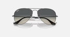 Ray-Ban Aviator Gunmetal & Grey Sunglasses-Size 55