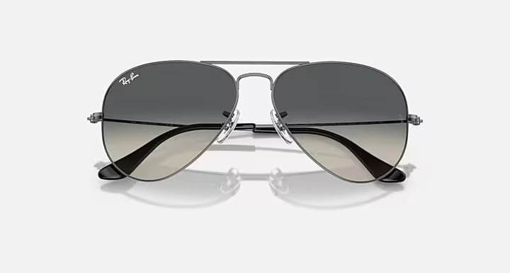 Ray-Ban Aviator Gunmetal & Grey Sunglasses-Size 55