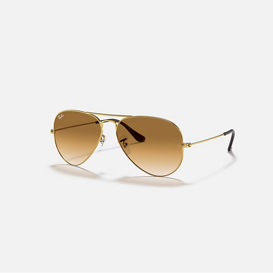 Ray-Ban Aviator Gold & Brown  Sunglasses -Size 62