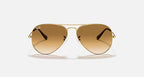 Ray-Ban Aviator Gold & Brown Sunglasses- Size 58