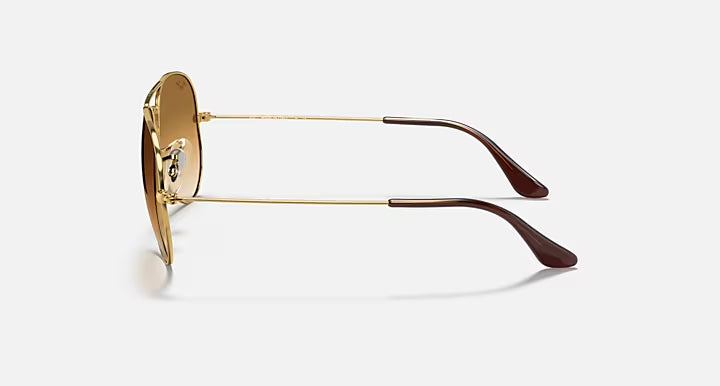 Ray-Ban Aviator Gold & Brown Sunglasses- Size 58