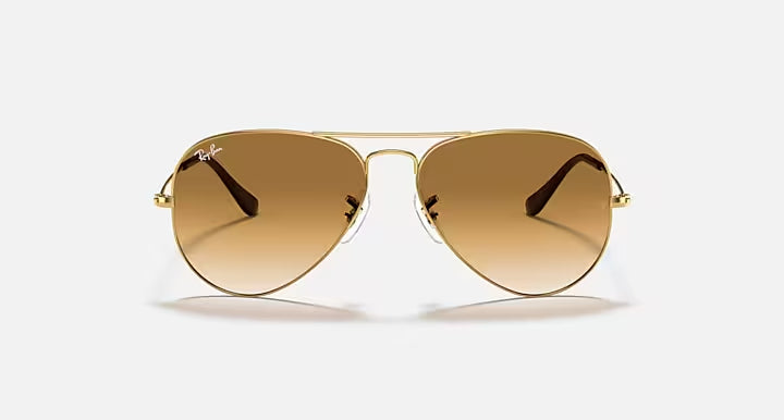 Ray-Ban Aviator Gold & Brown  Sunglasses -Size 62