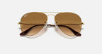 Ray-Ban Aviator Gold & Brown  Sunglasses -Size 62