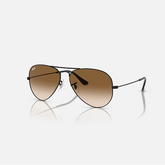 Ray-Ban Aviator  Black & Brown Sunglasses -Size 58