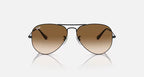 Ray-Ban Aviator  Black & Brown Sunglasses -Size 55