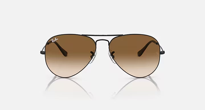 Ray-Ban Aviator  Black & Brown Sunglasses -Size 58