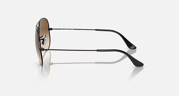 Ray-Ban Aviator Black & Brown Pilot Sunglasses -Size 62