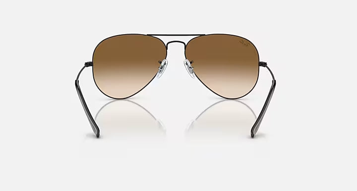 Ray-Ban Aviator  Black & Brown Sunglasses -Size 58