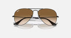 Ray-Ban Aviator Black & Brown Pilot Sunglasses -Size 62
