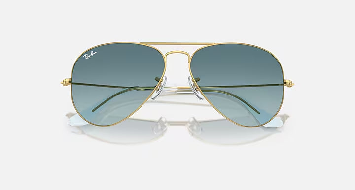 Ray-Ban Aviator Gold & Blue Sunglasses Size 62