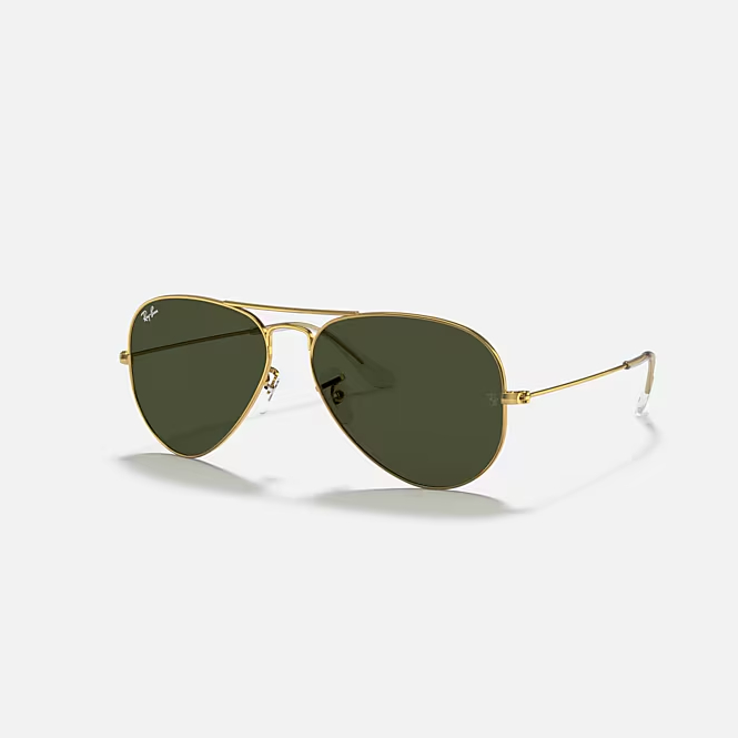 Ray-Ban Aviator Gold &Green Sunglasses - Size 58