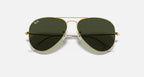 Ray-Ban Aviator Gold &Green Sunglasses - Size 58