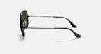 Ray-Ban Aviator Black & Green Sunglasses- Size 58